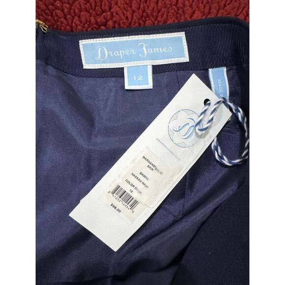 NWT Draper James Margaret Nassau Navy Scallop Hem Mini Skirt- Size 12 - Picture 7 of 9